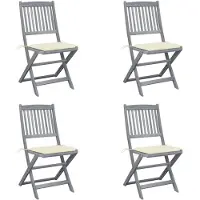 vidaXL Tuinstoelen 2 st inklapbaar met kussens massief acaciahout