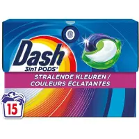Dash 4x Wasmiddelcapsules 3in1 Pods Stralende Kleuren 15 Stuks
