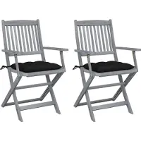 vidaXL Tuinstoelen 8 st inklapbaar met kussens massief acaciahout