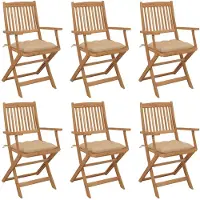 vidaXL Tuinstoelen 8 st inklapbaar met kussens massief acaciahout