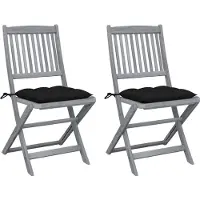 vidaXL Tuinstoelen 4 st inklapbaar met kussens massief acaciahout
