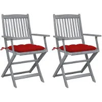 vidaXL Tuinstoelen 4 st inklapbaar met kussens massief acaciahout