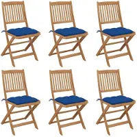 vidaXL Tuinstoelen 8 st inklapbaar met kussens massief acaciahout