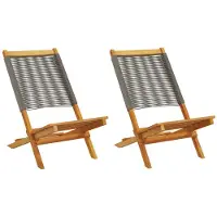 vidaXL Klapstoelen, 6 stuks, grijs massief acaciahout