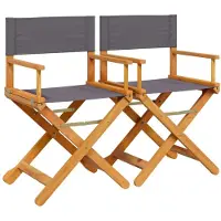 vidaXL Tuinstoelen 4 st inklapbaar stof donkergrijs