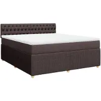 vidaXL Boxspring met matras stof donkerbruin 180x200 cm