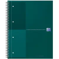 Oxford International notebook A4+ gelijnd 4 gaats 80 vel stevige kartonnen kaft 30 jaar groen