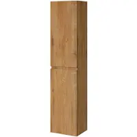 Aquazuro Hoge Badkamerkast Napoli 40cm - Natuur Eik Houtlook - Met 2 Deuren - 40x176x30cm