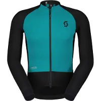 SCOTT Heren RC Pro Warm Hybrid Windstopper Long Sleeve Jas Zwart/Turquoise