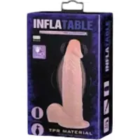 Baile BW-008067AQ - Opblaasbare Dildo - Vibrerend - 19.3 x 4.3cm - Flesh
