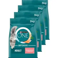 Purina One 4x Kattenvoer Droog Adult Zalm - Volkoren Granen 3 kg