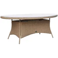 Denza Furniture Madrid dining wicker tuintafel 6 personen | wicker | Royal Sand | 200cm ovaal - ovale wicker tuintafel