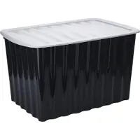 Excellent houseware Opslagbak/opbergdoos/organizer - met deksel - kunststof - 84 Liter - Opbergbox