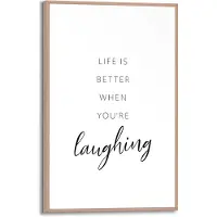 Reinders! Schilderij Laughing - Slim Frame 20x30 Cm Mdf Zwart-wit