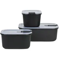 Mepal EasyClip set vershouddozen 3-delig (2x700 ml + 1500 ml) - Nordic black - Vershoudbakjes