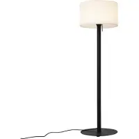 QAZQA Moderne buiten vloerlamp zwart met witte kap IP44 - Mississippi