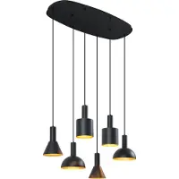 QAZQA Moderne hanglamp zwart 6-lichts - Biles
