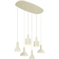 QAZQA Scandinavische hanglamp creme 6-lichts - Biles