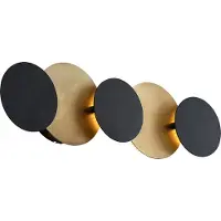 QAZQA Moderne wandlamp zwart met goud incl. LED 3-staps dimbaar 5-lichts - Sunrise 3