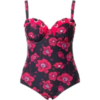 Ulla Popken Badpak pink / zwart