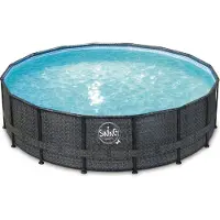 Swing pools Mountfield ELITE - Rechthoekig zwembad met rieten frame - 4,88 m x 1,22 m, donker (visgraatmotief)