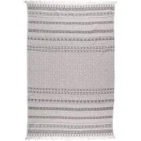 Joi Living 100% Zacht Katoen Hamamdoek - Ultraabsorberend - Sneldrogend - Lichtgewicht - Strandlaken - Sauna Handdoek - 90x160cm - Grijs/Zwart - Morocco