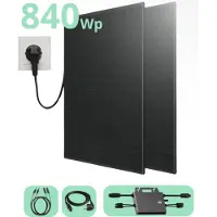 LDY Plug-and-Play balkoninstallatie voor zonne-energie - 2 x 410W zonnepanelen - 600W micro-omvormer - 600W - BLACKMETAL