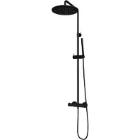Brauer Carving Stortdoucheset - Hoofddouche 30cm - Staafhanddouche - Mat Zwart - Messing - Kranen, Douchekranen, Douchesets, Opbouw Douchesets, - Kranen, Douchekranen, Douchesets, Opbouw douchesets,