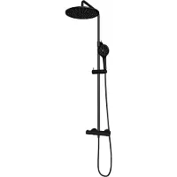 Brauer Carving Stortdoucheset - Hoofddouche 30cm - Ronde Handdouche - Mat Zwart - Messing - Kranen, Douchekranen, Douchesets, Opbouw Douchesets, - Kranen, Douchekranen, Douchesets, Opbouw douchesets,