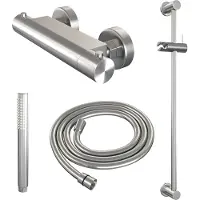 Brauer Edition Glijstangset - Staafhanddouche - Geborsteld RVS PVD - Messing - Kranen, Douchekranen, Douchesets, Opbouw Douchesets, Glijstangsets Met - Kranen, Douchekranen, Douchesets, Opbouw