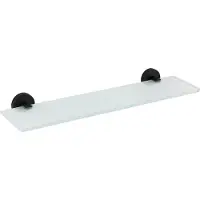Wenko Glazen Planchet Bosio RVS zwart mat 47cm breed - Planchet badkamer - Glasplank