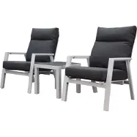 AVH-Collectie Set van 8 New Valley stapelbare tuinstoelen antraciet aluminium