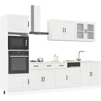 vidaXL 7-delige Keukenkastenset Lucca bewerkt hout glanzend wit