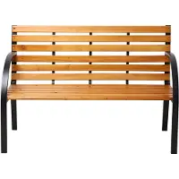 Axi Otis houten Tuinbank met matzwart stalen frame – Cederhout - 122x60x83 cm – Tweepersoonsbank voor buiten