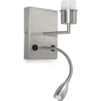 Home Sweet Home Moderne Muurlamp - Zandnikkel - Met GU10 en E27 Lampvoet - 11 x 17 x 16.5 (BxDxH) - Voor hal en slaapkamer - voor Lampenkap met Doorsnede max.20cm - Lichtbron niet inbegrepen