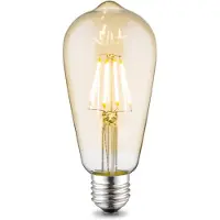 Home Sweet Home Edison Vintage LED filament lichtbron Drop - Amber - ST64 Deco - Retro LED lamp - 6.4/6.4/14cm - geschikt voor E27 fitting - Dimbaar - 4W 400lm 2700K - warm wit licht