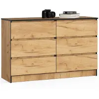 Akord Ladekast K120 met 6 Lades / Furniture Factory / Craft Eik / 120 x 77 x 40 cm