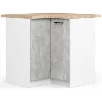Akord Hoek Keukenkast modulaire OLIWIA S90/90 / Onderkast / Furniture Factory / Wit – Beton Grijs / 90 x 85 x 46 cm