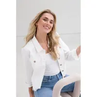 Base Level Yamil white Spijkerjas - White - maat 36