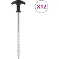 vidaXL Tentharingen 12 st Ø7 mm 20 cm gegalvaniseerd staal