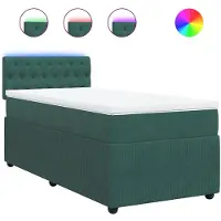 vidaXL Boxspring met matras fluweel donkergroen 80x200 cm