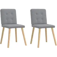 vidaXL Eetkamerstoelen 2 st stof lichtgrijs