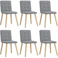 vidaXL Eetkamerstoelen 6 st stof lichtgrijs