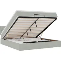 vidaXL Ottoman bed met matras en LED's 180x200cm fluweel lichtgrijs