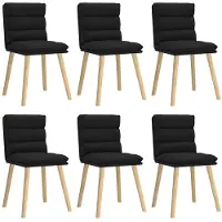 vidaXL Eetkamerstoelen 6 st stof zwart