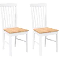 vidaXL Eetkamerstoelen met kussens 2 st massief hout rubber wit