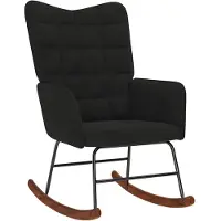 vidaXL velours schommelstoel - zwart, 61 x 78 x 98 cm