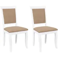vidaXL Eetkamerstoelen met kussens 2 st massief hout rubber wit