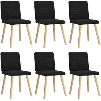 vidaXL Eetkamerstoelen 6 st stof zwart