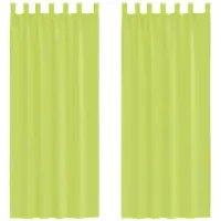 vidaXL Gordijnen voile met lipje Top 2 st Appelgroen